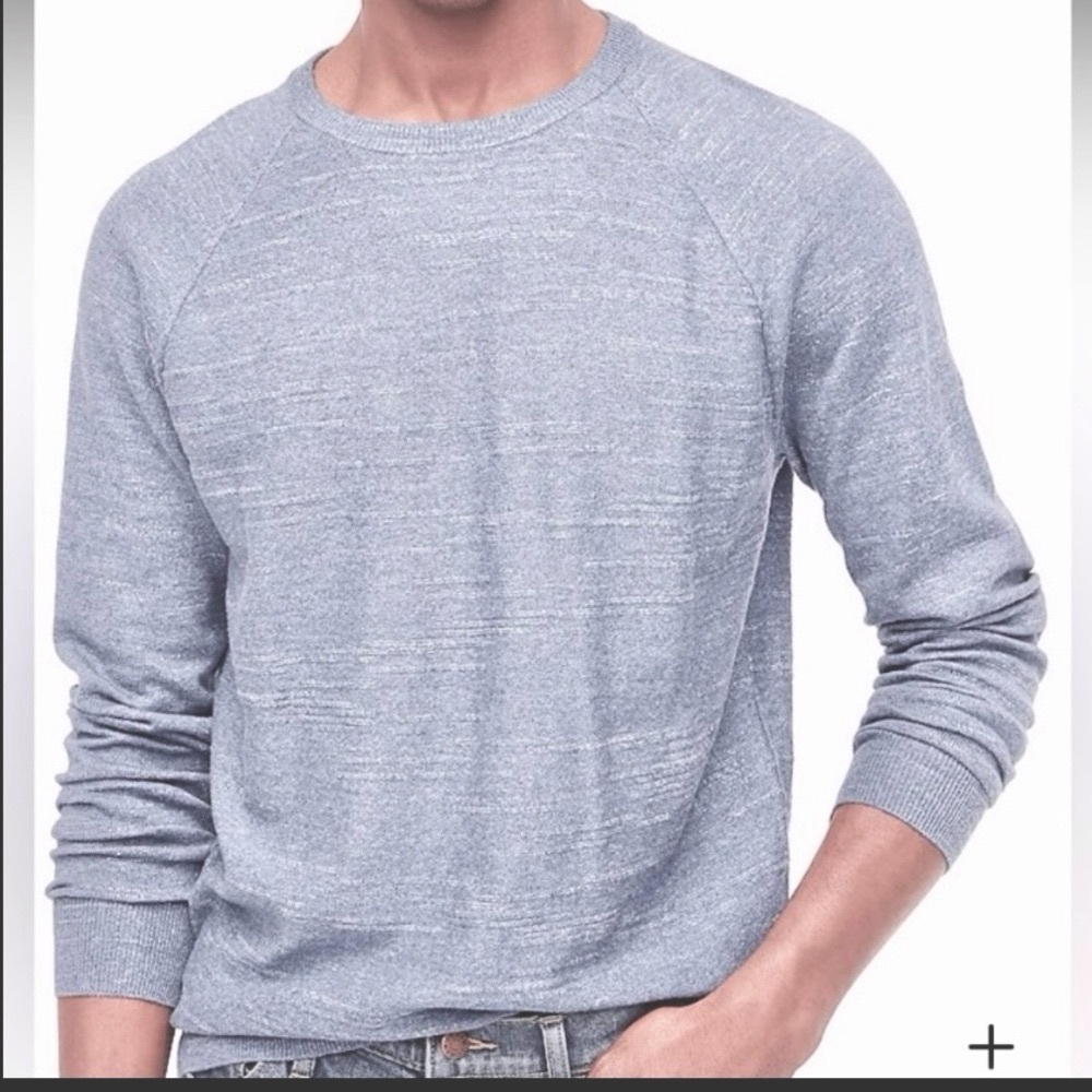 J. Crew 100% Cotton Sweater Mens XL Crew Neck Preppy Lightweight Light Blue